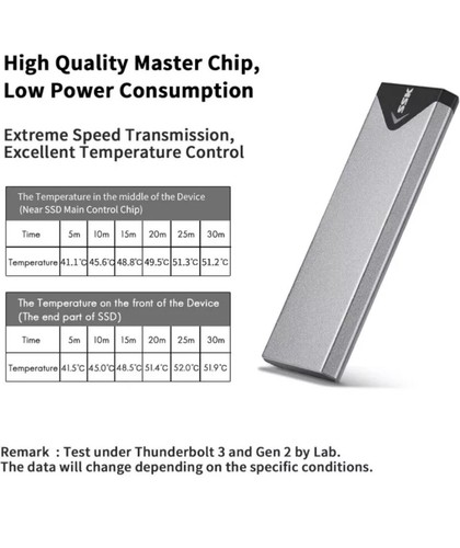 SSK Aluminium M.2 NVME SATA SSD Gehäuse Adapter, USB 3.2 Gen 2 (10 Gbit/s) - Bild 4 von 7
