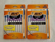 Pen BIC Cristal Xtra Smooth Ballpoint Blue INK Medium Point 1.0Mm 2 pack 10=20