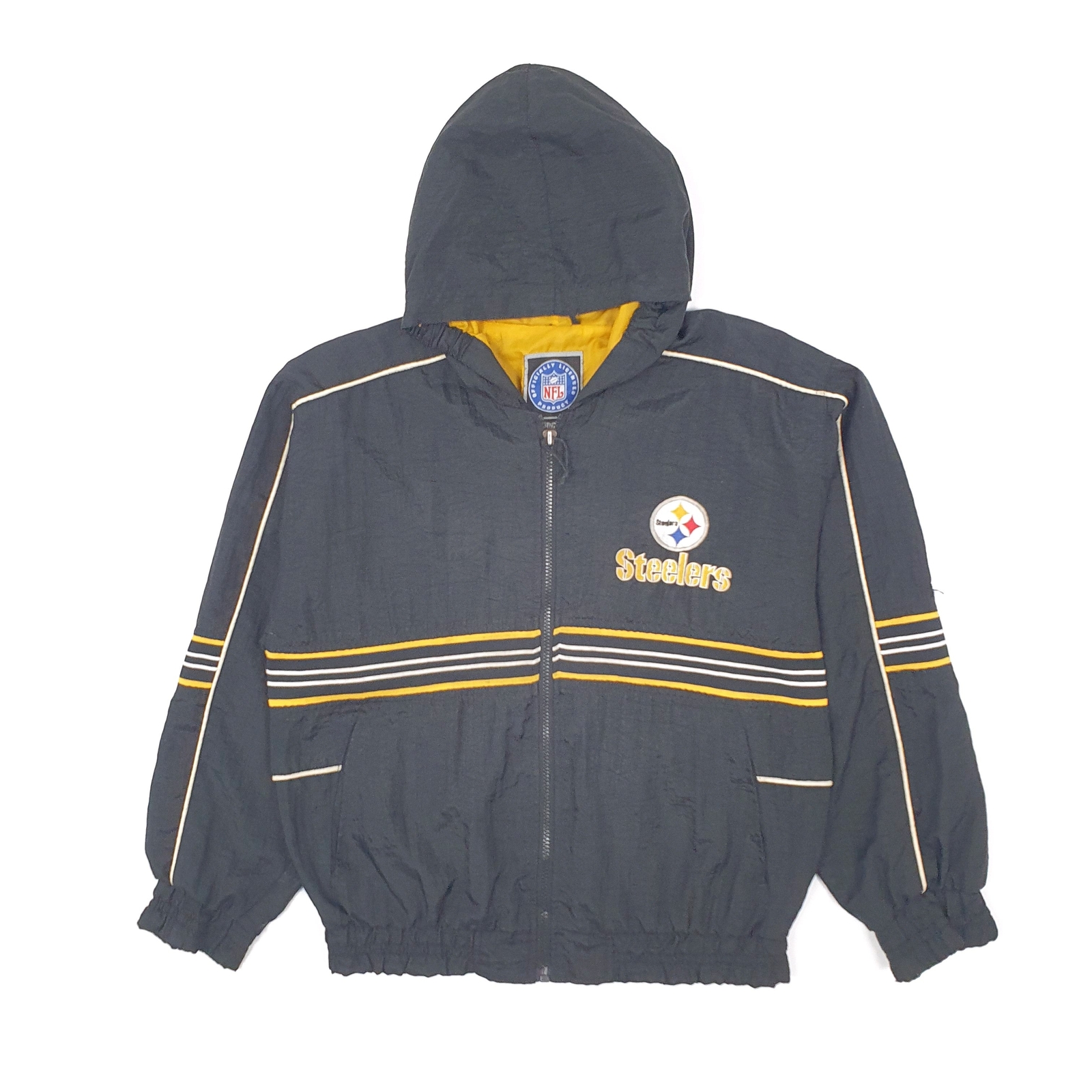 NFL Bomber Jacket Coat Vintage 1990s Pittsburgh Steelers Football Womens M