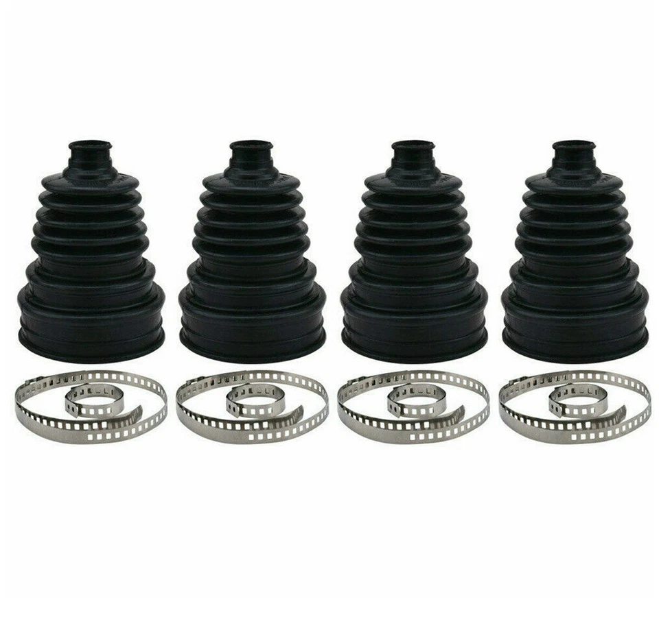 Universal CV Joint Boot Kit Drive Shaft Clamp Steering Machine Dust Rubber Cover - Image 3 of 4