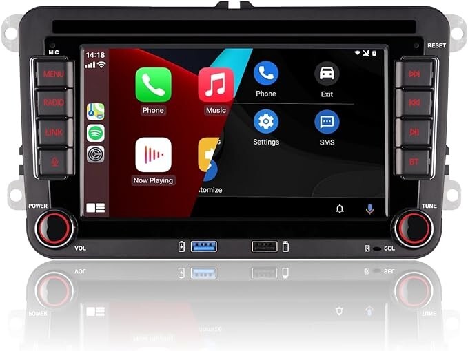 Autoradio double DIN résolvant les problèmes de navigation sur écran de smartphone