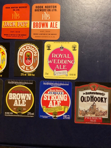 12 HOOK NORTON Beer Bottle Labels, Oxfordshire. - Picture 4 of 5