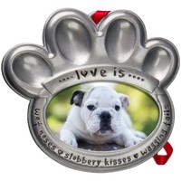 Pewter Pet Paw Photo Ornament on sale Pewter Pet Paw Photo Ornament on sale