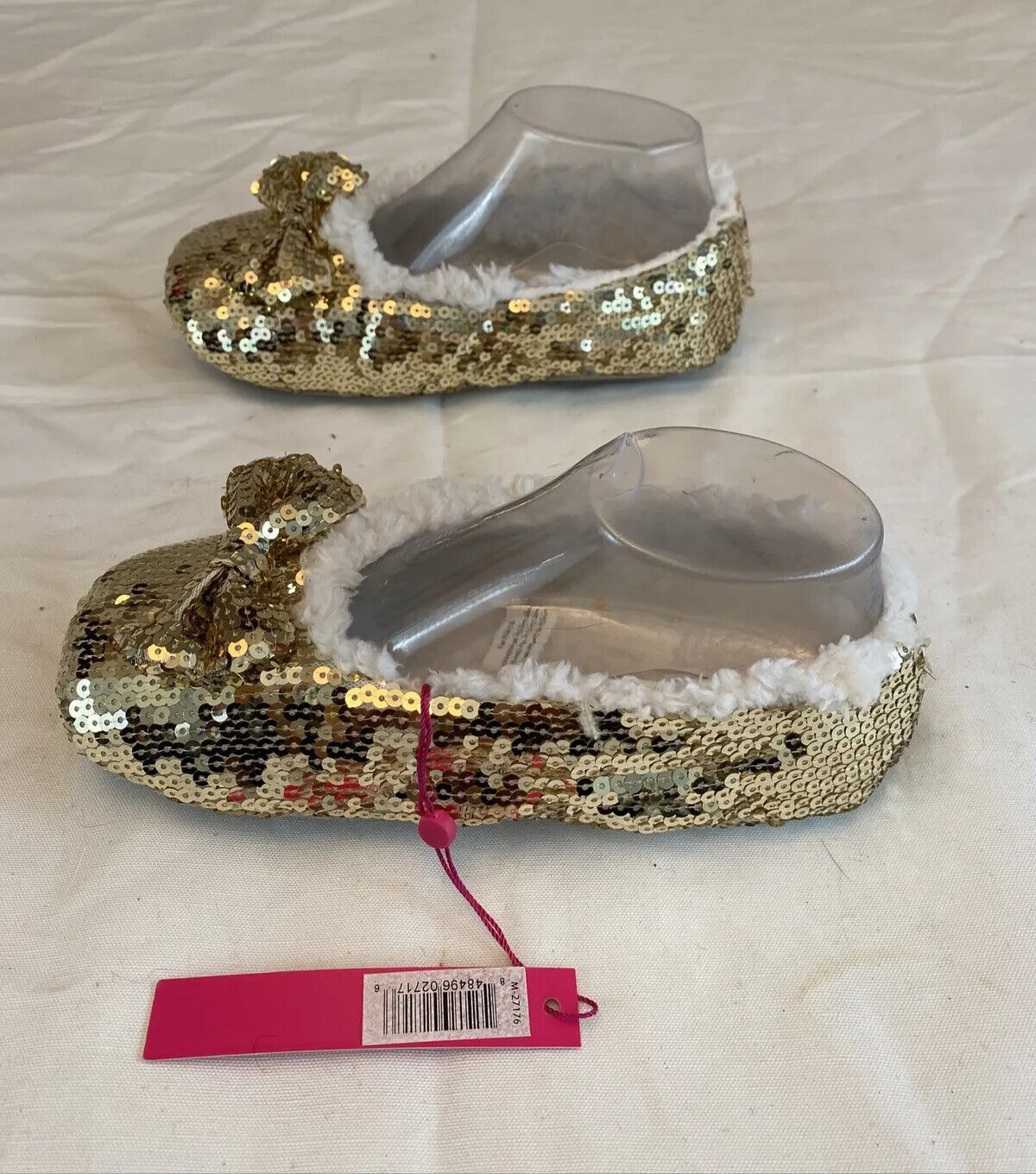 PANTOFOLA D’ORO Catherine Malandrino ciabatte donna 5 6 paillettes oro fodera peluche nuove con etichetta glam