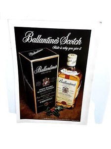 1975 Ballantines Scotch Original Print Ad