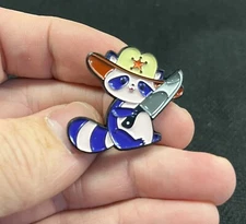 Cute & Deadly Friends Western Pals RACCOON With Knife Enamel Pin New Open Box