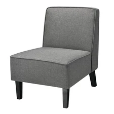 Giantex Modern Armless Accent Chair Fabric Single Sofa Ergonomic Leisure Chair