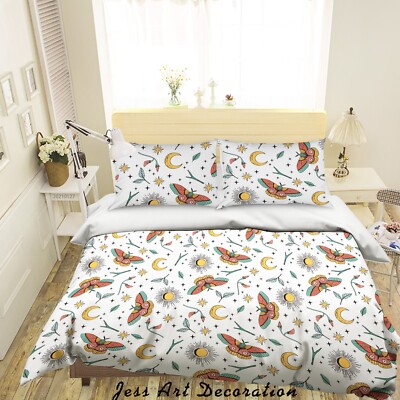 3D Cartoon Moon Butterfly Pattern Quilt Cover Set Bedding Sets Pillowcases 64