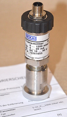 WIKA S - 10 Druckmessumformer 12261653 DC Transmitter 0 ... 1200 mbar abs