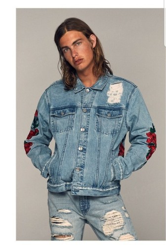 PACSUN Embroidered Trucker Jean Jacket 