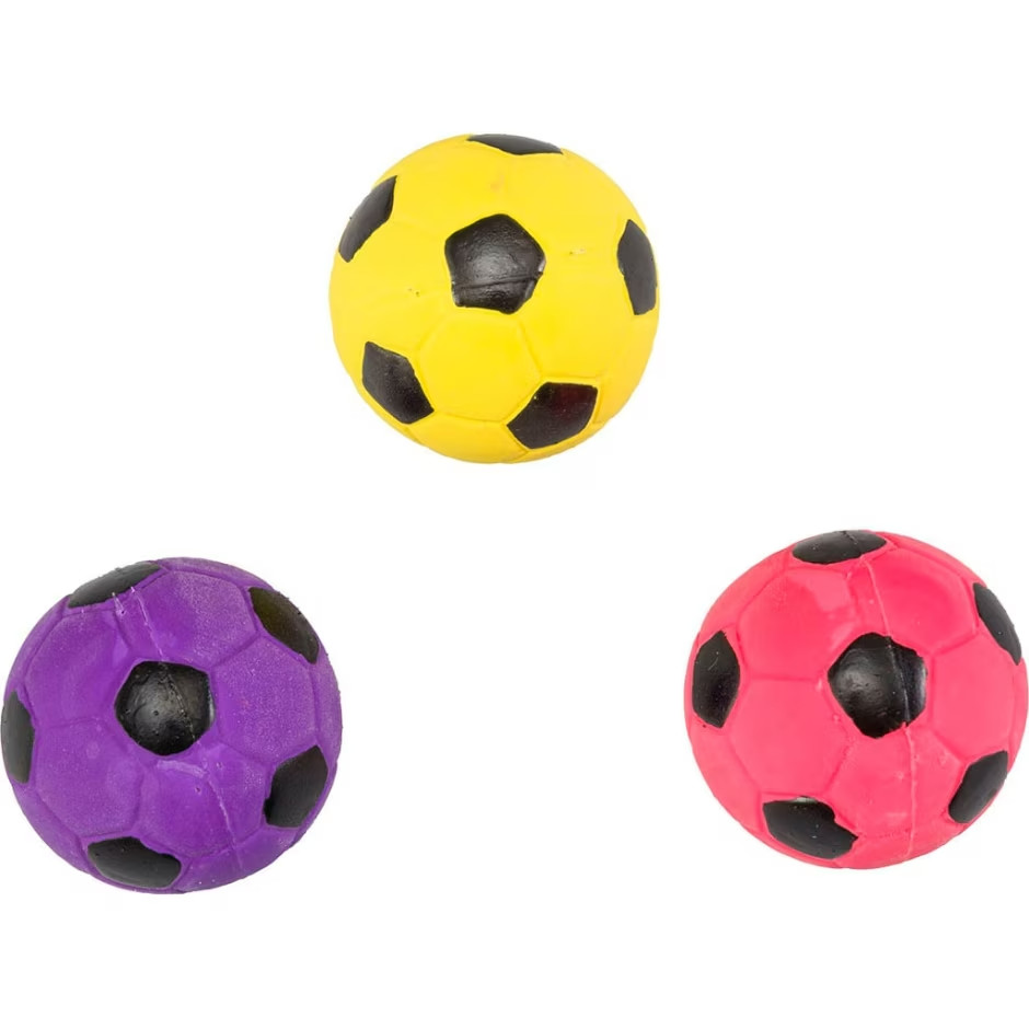 Spot Latex Soccer Ball Assorted Dog Toy w Squeaker, 2 in Squ