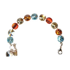 Mariana Bracelet Shimmering Lt Colorado Topaz, Hyacinth, Golden Shadow, & Aqu...