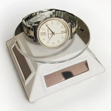 Solar Powered Rotating Display Jewelry Stand (White)