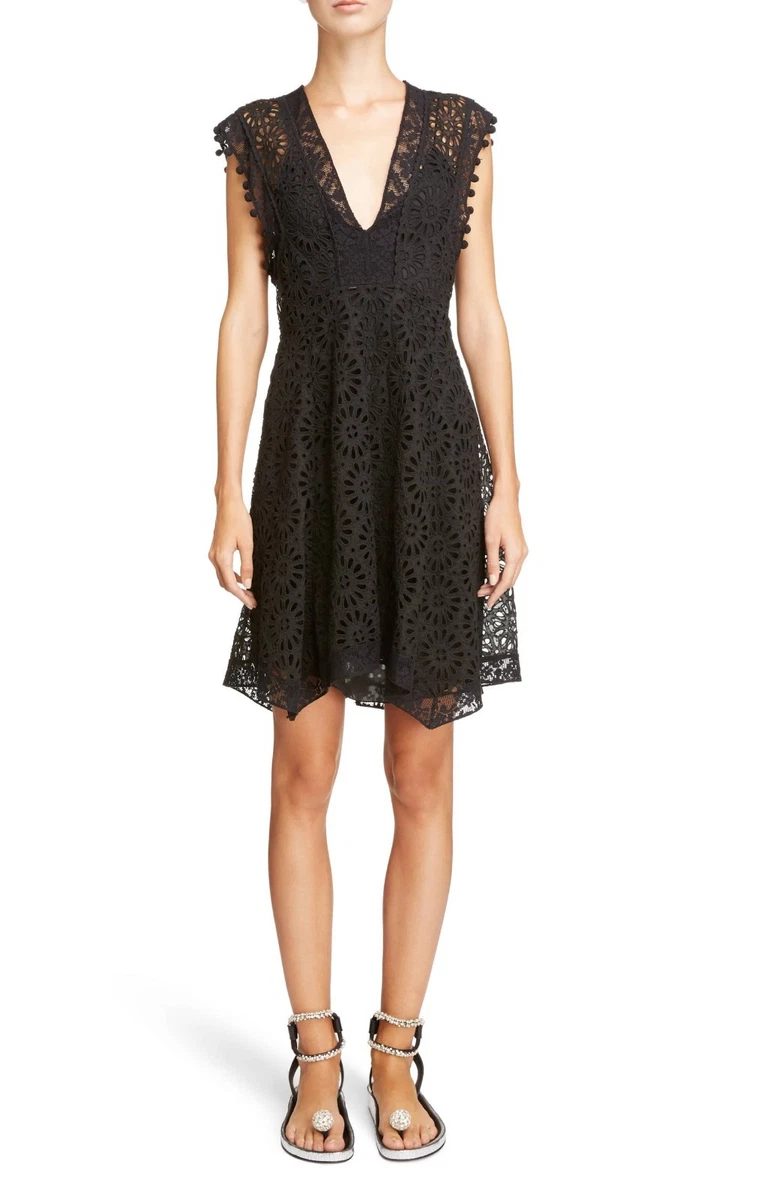 Isabel marant black lace flower sale dress