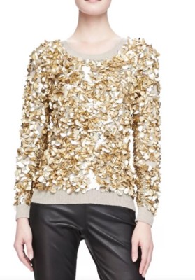 gold sequin sweater