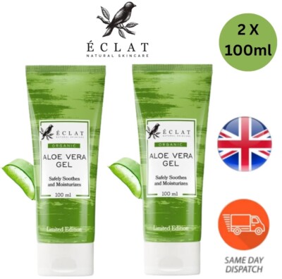 2 x Eclat Pure Aloe Vera Gel 100% Natural Hydrating 200ml for Face & Body |  eBay UK