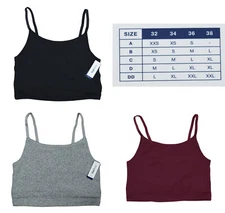 Gap Body Cotton Ribbed Cropped Cami Top With Built-In Bra NWT Pick Color/Size