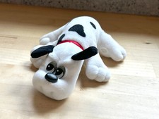 Vintage Tonka Pound Puppies 7" Plush Dog White w/ Black Spots -1986 Tear 
