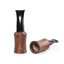 Ebony Wooden Cigar Mouthpiece Portable Cigar Tips Holder Size 43-47 Gauge Ring