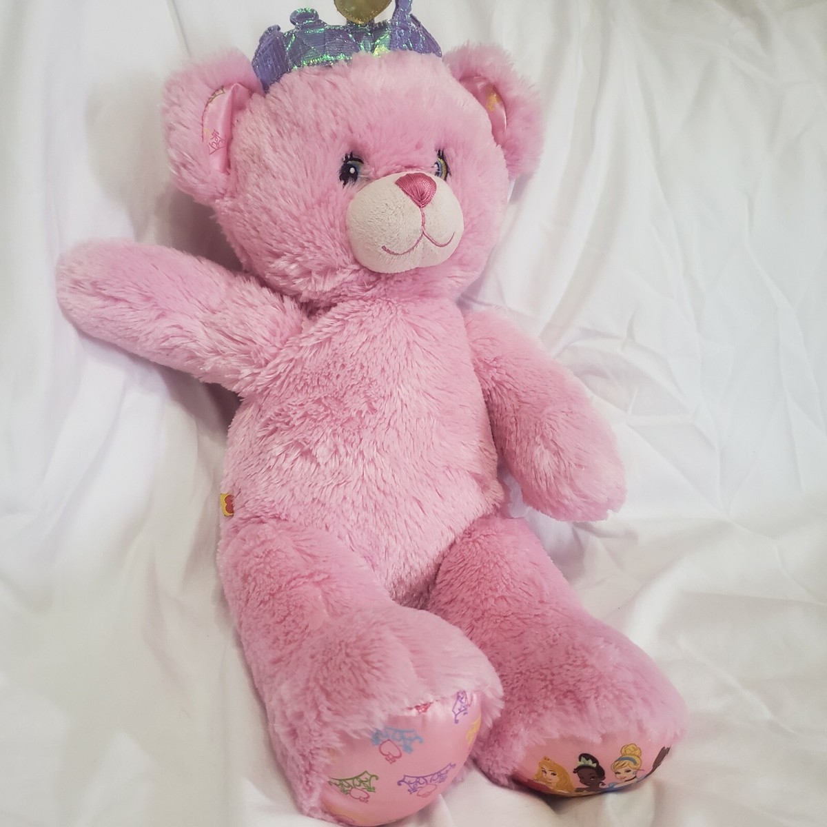 Build A Bear Disney Princess Teddy Bear Pink With Crown