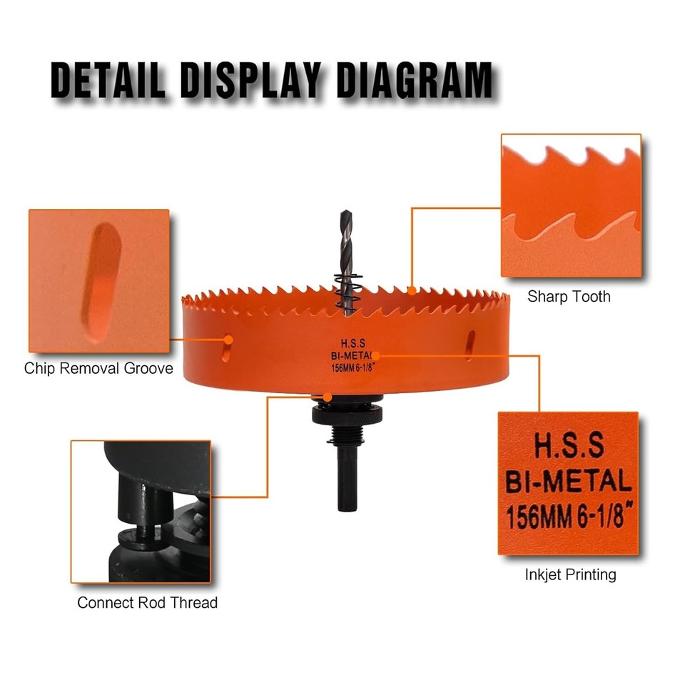 61/8 Hole Saw for Recessed Lights Can Lights, 6 1/8 Hole Saw Dust Bowl