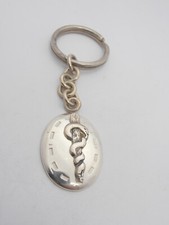 Aesculapius Stick: 925 Silver Keychain - Asclepius - Doctors - Doctors