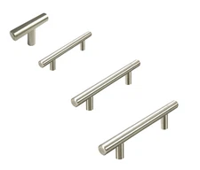 Stainless Steel T Bar Pulls Kitchen Cabinet Door Handles Drawer Brushed Nickel