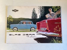Glas Prospekt Isar 600/700 de Luxe original 1961 deutsch 6-seitig schön rar !