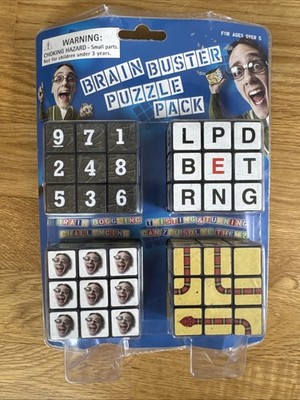 New Brain Buster Puzzle Pack of 4 Different Cubes Keep Calm Teasers Twist Sudoku