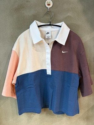 Nike Sportswear Oversized Short Sleeve Polo Women Casual Top AsiaFit IF5599-103