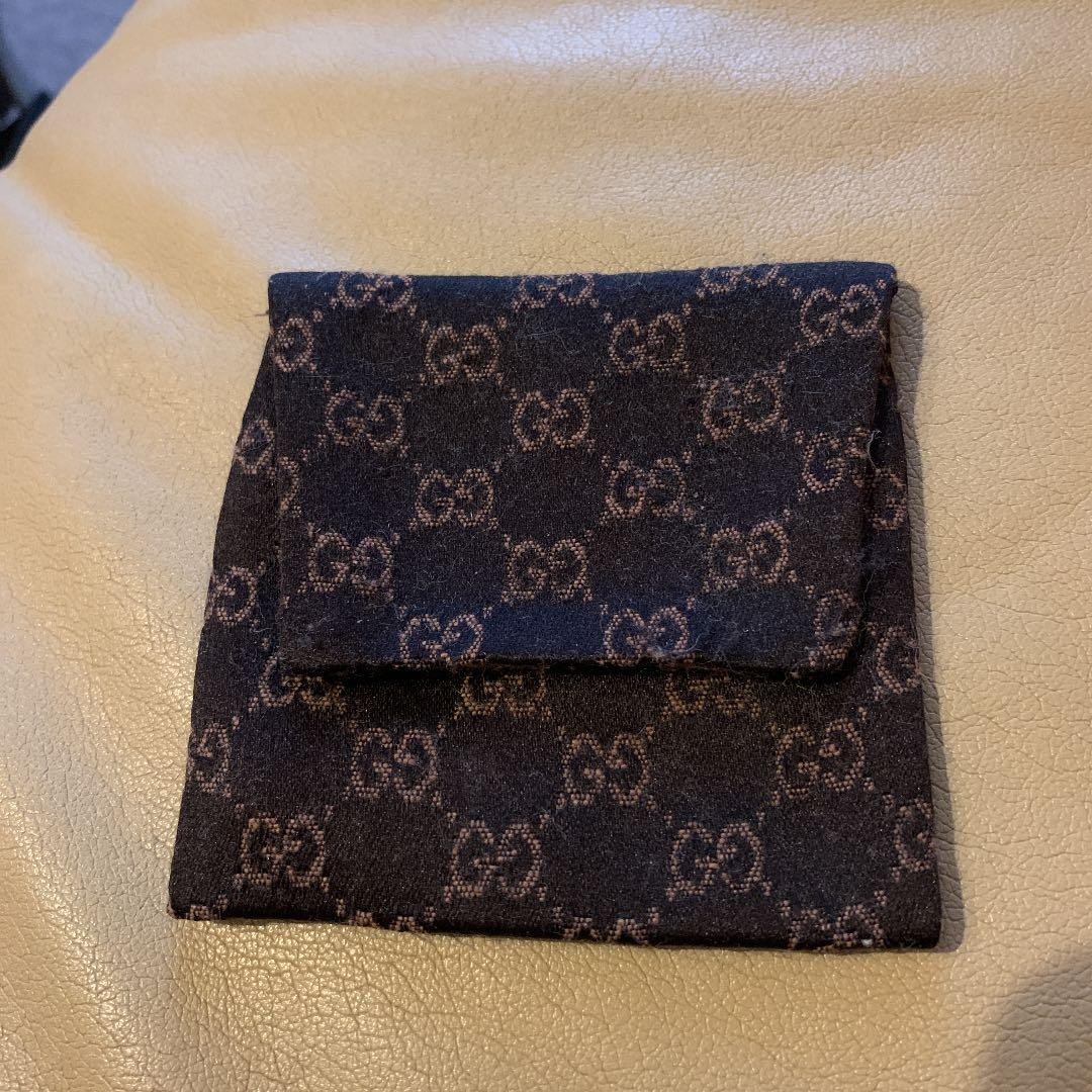 GUCCI Beige Logo Print Tote Bag with Red Purple Leather Trim Authentic thumbnail 7