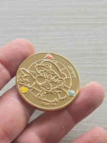 Nintendo Super Mario Challenge Coin Medal 24k Gold Plated 1:214 Enterplay NES GB