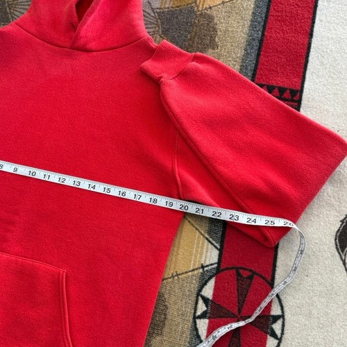 Vintage Russell Athletic Blank Hoodie Sweatshirt Size Medium Red USA Made 80s - Bild 5 von 7