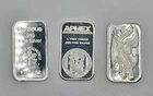 3, 1 OUNCE SILVER TOWNE, AMPEX, HERAEUS .999 FINE SILVER BAR LOT 3 TOTAL OUNCES