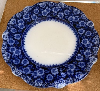 Antique Flow Blue Grindley 10  Grace Dinner Plate