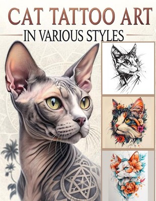 Cat Tattoo Art in Various Styles: Black and Grey and Color Cat Tattoo Designs
