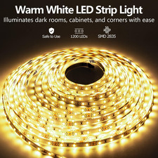 LED Strip Lights 65.6Ft Dimmable 3000K Warm White Strip Lighting 12V 20M 1200