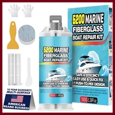 Gel Coat Repair Kit For Boats (White), Marine Fiberglass Repair Kit, Fiberglass