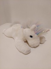 TY Beanie Buddy Mystic Unicorn Plush White Rainbow Mane Mythical Stuffed Toy