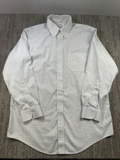 Brooks Brothers Dress Shirt Mens 16-33 White Check Madison Non Iron Supima LS