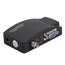 BNC S Video To VGA HD Converter Adapter For Computer PC Monitor WT