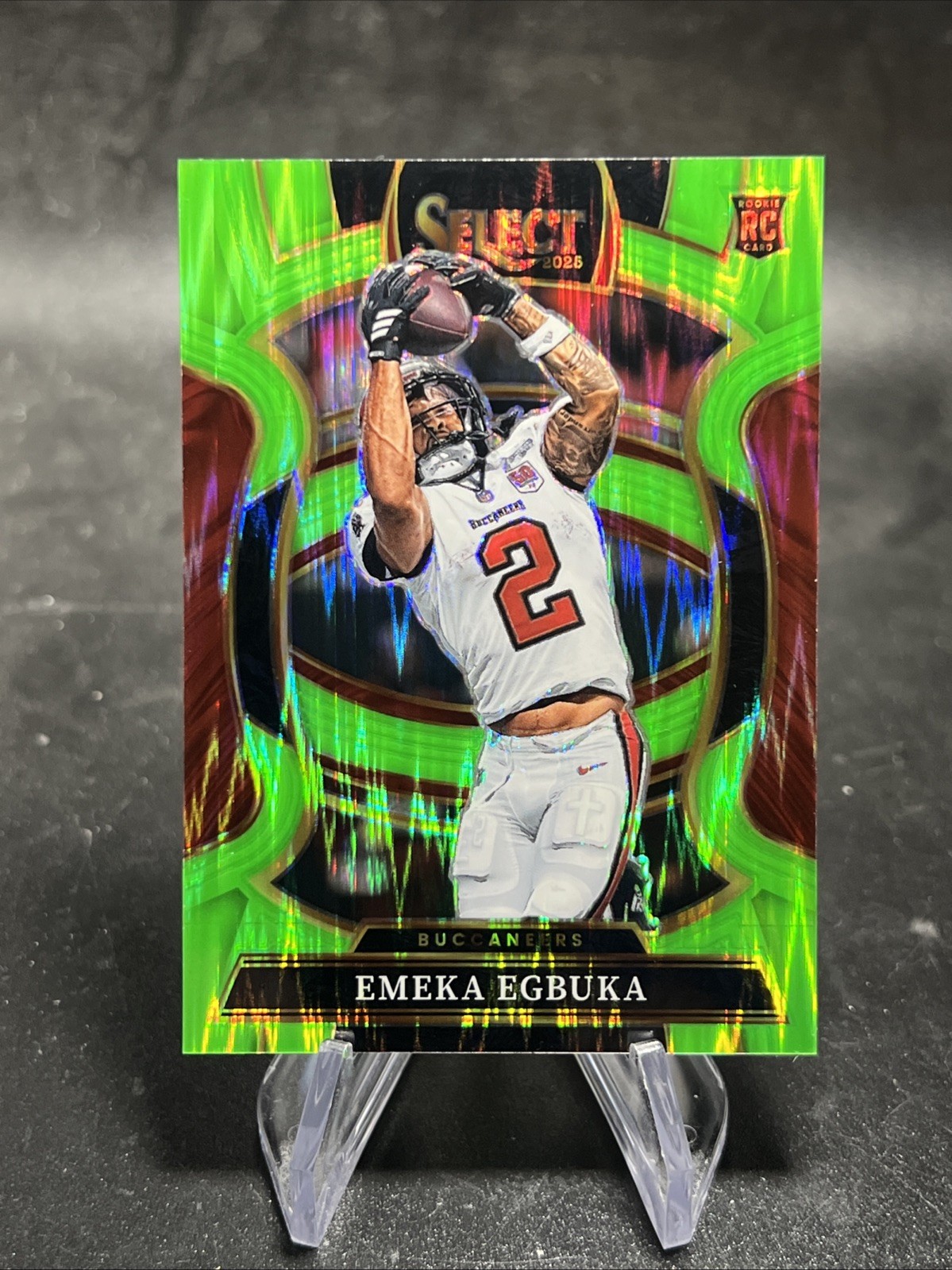 2025 Select Emeka Egbuka #37 Concourse Neon green Prizm Shock /699 RC