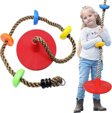Tree Climbing Rope and Kids Disc Swing Seat Set Outdoor Backyard Playground Acce