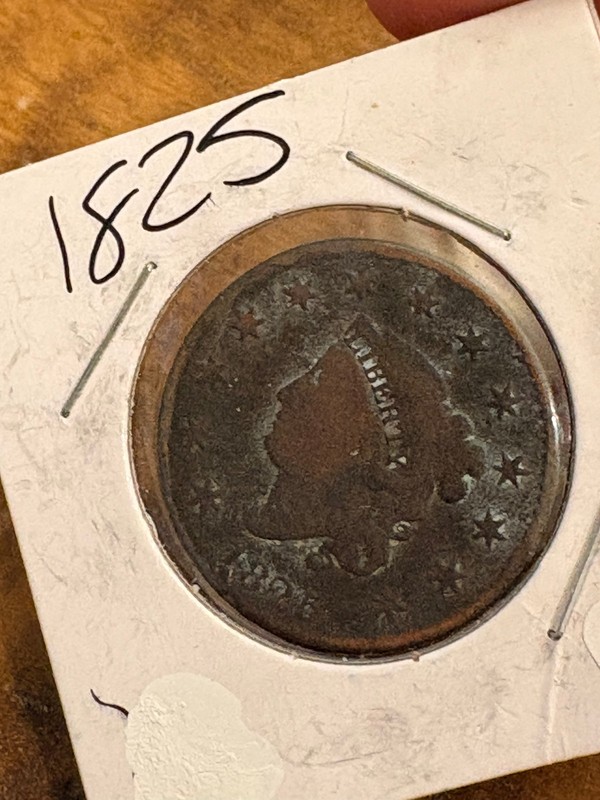 1825  coronet head Large Cent