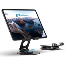Swivel Tablet Stand, Aluminum Portable 360 Rotating Adjustable Tablet Holder ...