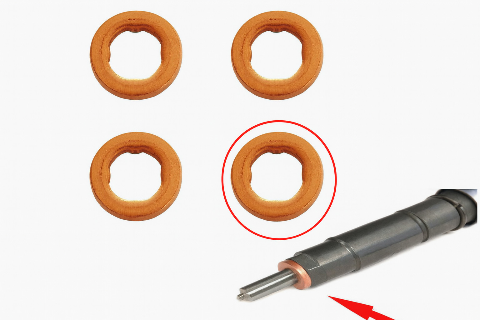 4x Copper Injector Washers 1.5mm VW Audi Skoda 1.6 TDI Replaces ELRING 426780