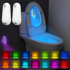 Toilet Night Light Motion Sensor 8 Color LED Toilet Bowl Light Rechargeable Bath