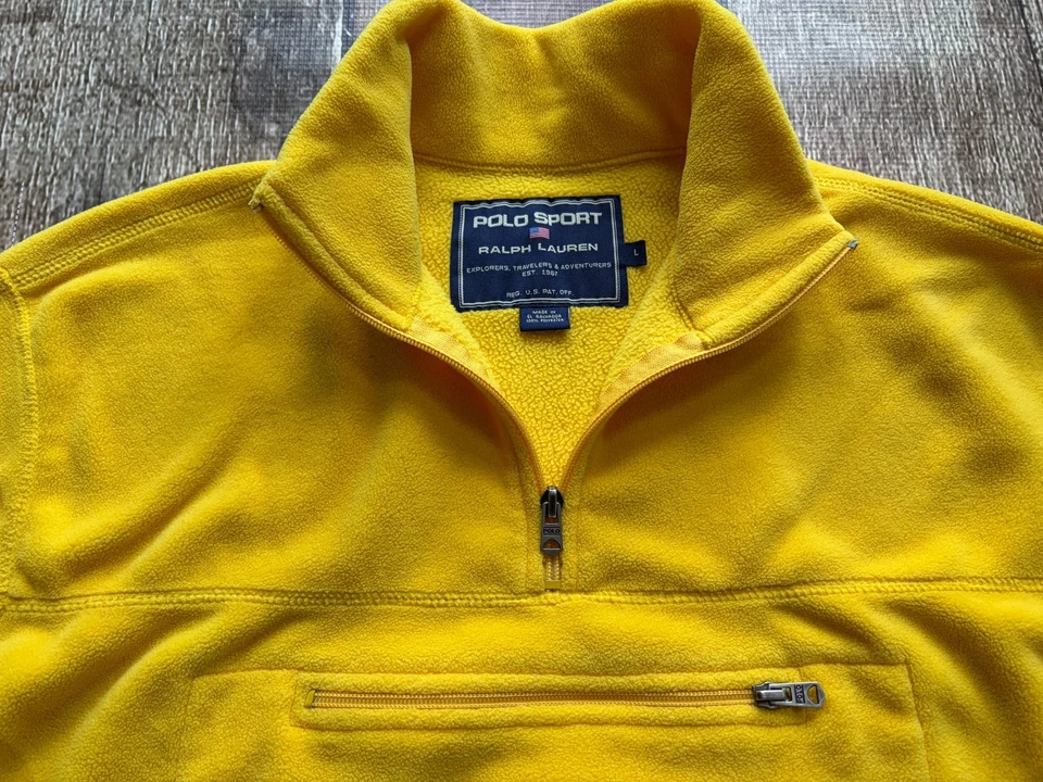 RALPH LAUREN POLO SPORT POLARTEC ФЛИС ЖЕЛТЫЙ МУЖСКОЙ БОЛЬШОЙ ОТЛИЧНОМ СОСТОЯНИИ - Изображение 3 из 4