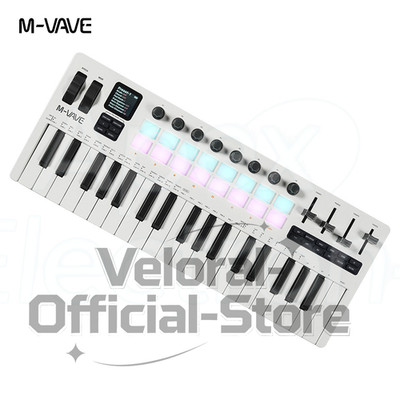 M-VAVE SMK-37 PRO 37-Key MIDI Keyboard 16 RGB Drum Pads Wireless 3.5mm Sound