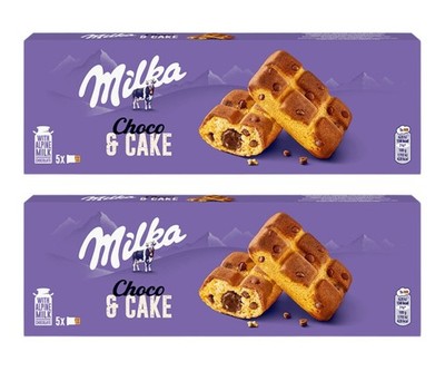 Milka Cake & Choc 2x 175g - Mini Kuchen - Schokolade Füllung und Schokostückchen